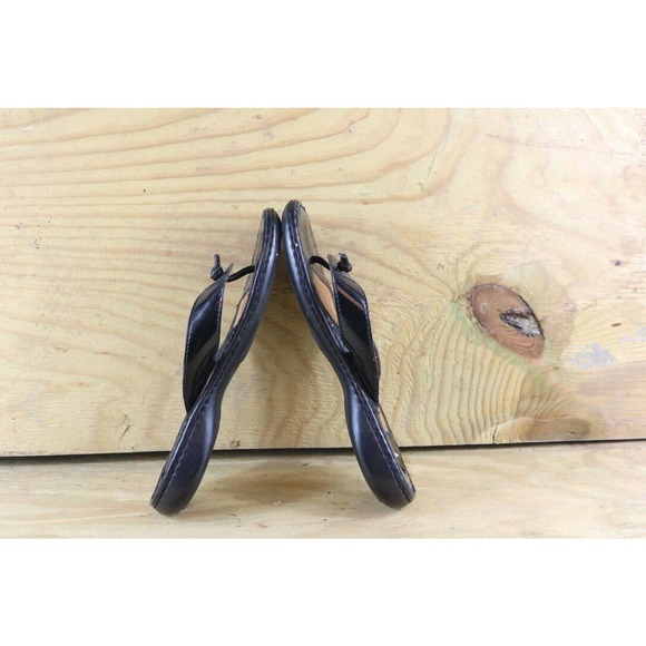 Born Handcrafted Women's Size 7 Black Footwear Leather Thong Toe Slide Sandal - Picture 5 of 7